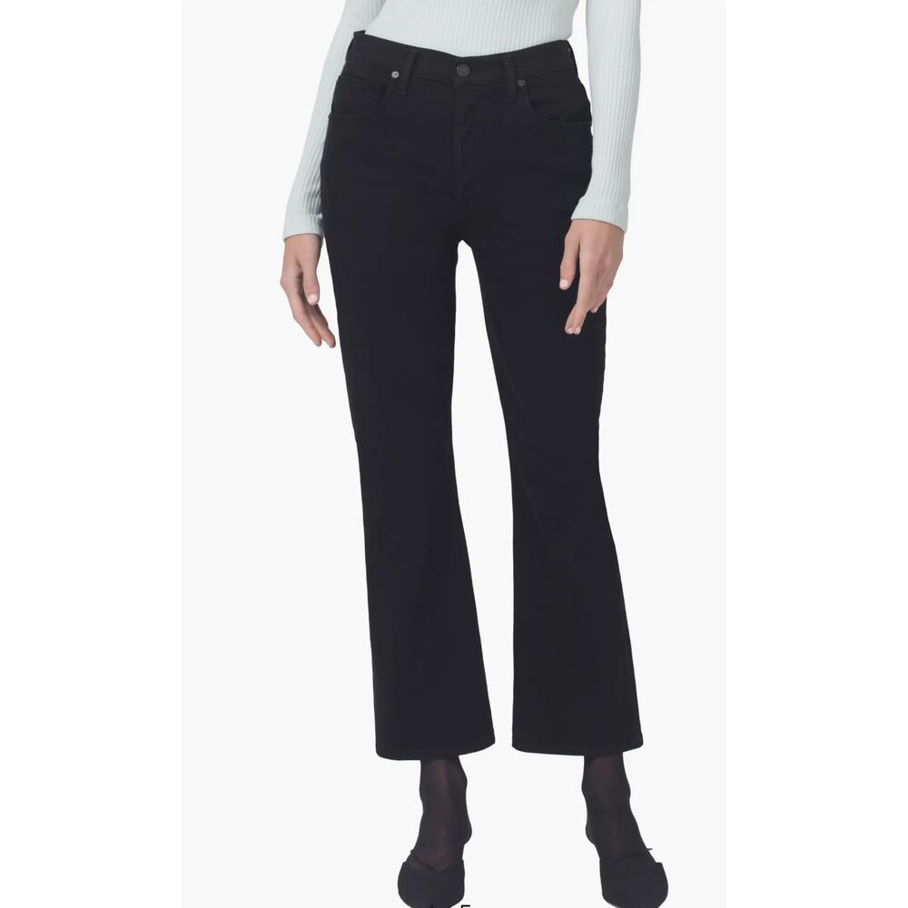 Citizen of Humanity Isola High Waist Crop Bootcut Black Jeans Size 27